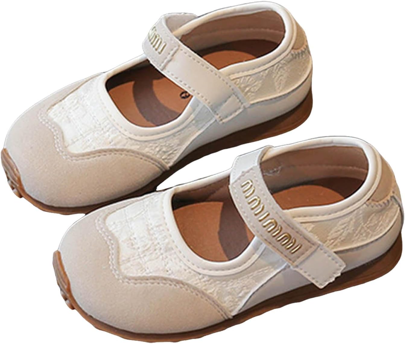 ZSpzx Girls Leather Flats Round Toe Low Heel Solid Color Dressy Shoe Ankle Strap Slip on Retro Waterproof Non Slip Party Festival Princess Comfortable Walking Shoes for Toddler Little Kid Big Kid