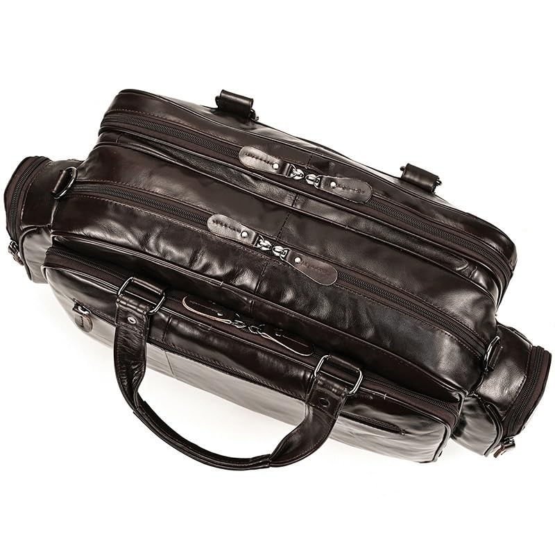 Leather Briefcase for Men Men's Briefcase Large Capacity Business Oversized Computer Bag Leather Handbag Cowhide Multi-purpose Travel Bag2