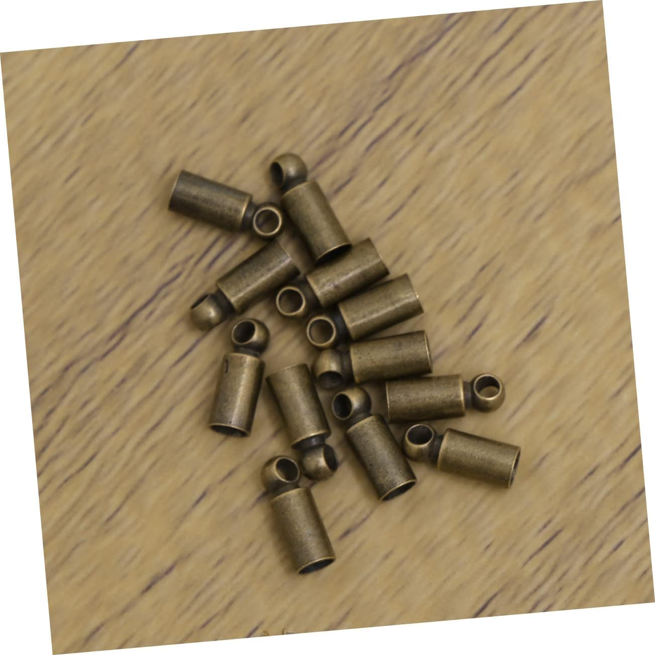 SEWACC 100Pcs Copper Crimp End Caps for DIY Jewelry Making Handmade Jewelry Findings Durable Tassel Connector Tips for Satin Cord Crafting