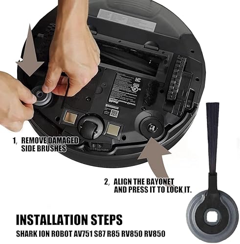 Miniatura 3 de Tuxiaobu Paquete de 4 piezas de repuesto cepillos laterales, para Shark ION Robot AV751 S87 R85 RV850 RV850WV R71 R72 R75 S86 R87 R76 RV871 RV761,