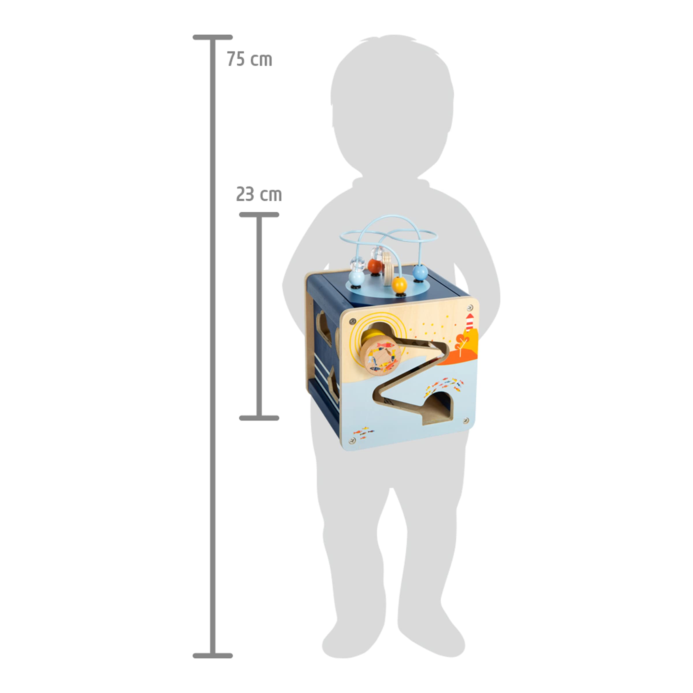 Small Foot Dado motricità Grande Oceano in Legno, Gioco di motricità per Bambini Piccoli, dai 12 Mesi, 12312