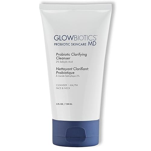 Glowbiotics Limpiador probiótico para el tratamiento del acné lavado facial diario para piel clara, reduce los brotes, elimina la suciedad, el