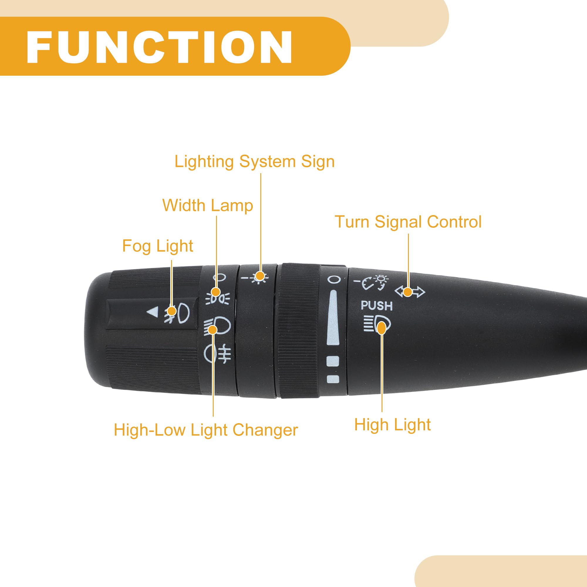 Interruptor De Señal De Giro Para Dodge Avenger 2008-2011 1Pc | Color Negro, Plástico, Oe 5183946Ab, 11 Pines, Delantero, Control De Luces, Para Dodge, Para Jeep, Y Otros
