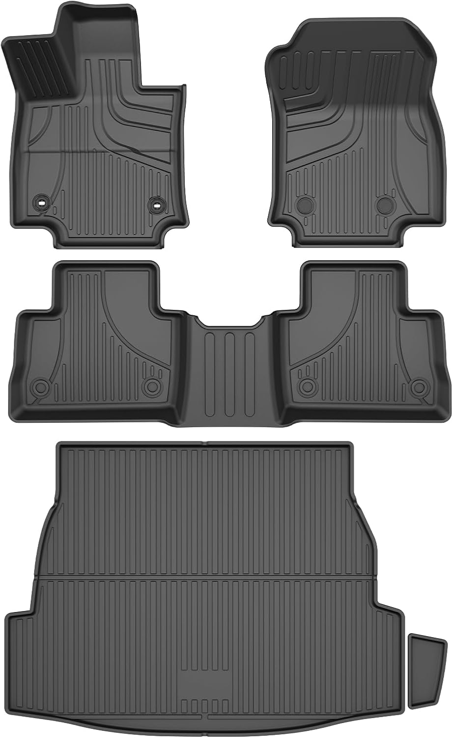 TTX LIGHTING Floor Mats for Toyota RAV4 2019-2025 (Not Fit Hybrid), All Weather TPE Mats Custom Fit Floor Liners Trunk Cargo Liner, Black