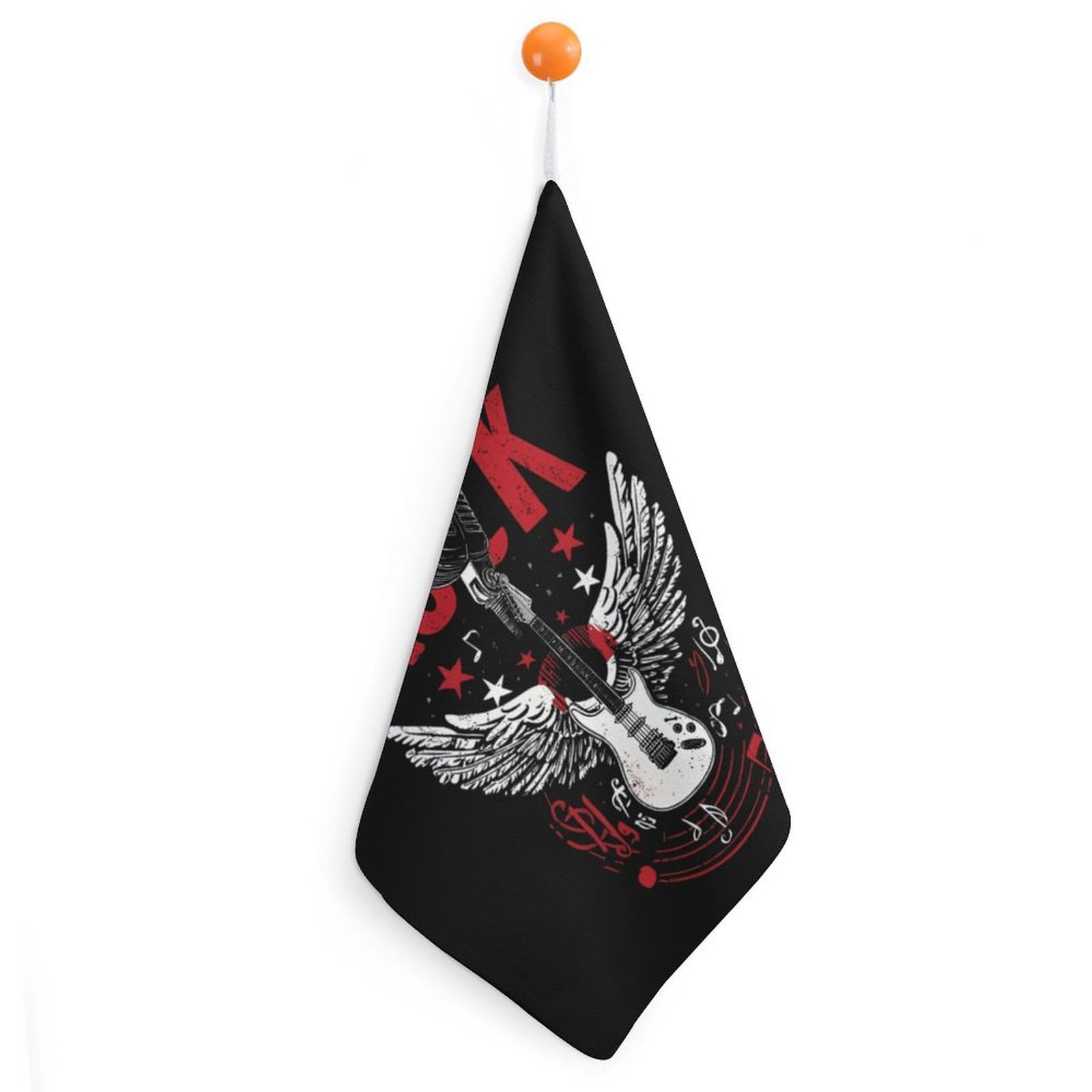 CGSBNGHA Rocks-Music Guitar Hand Towel Hanging Face Towels Cleaning Cloths Handkerchief for Bathroom Kitchen