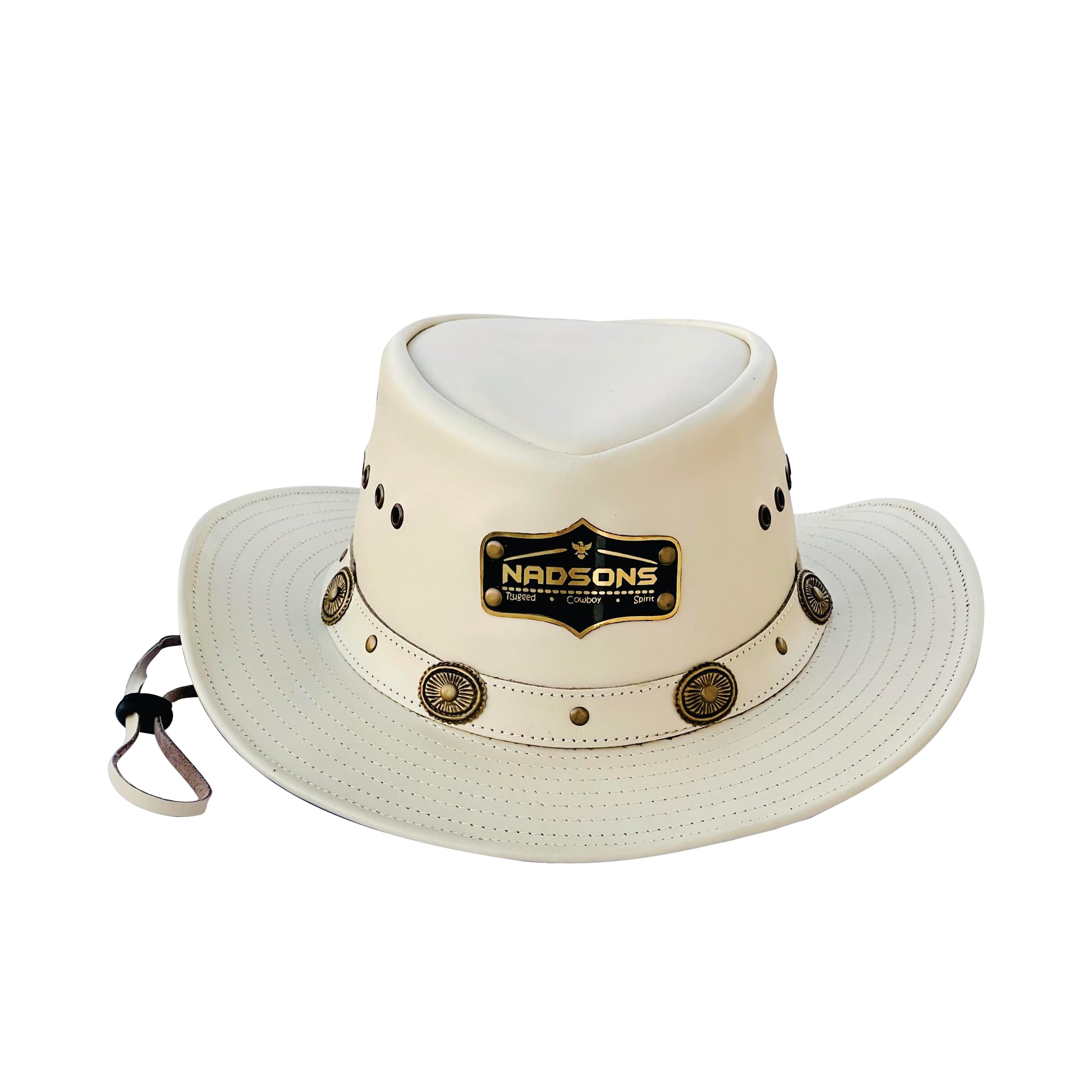 Nadsons Nature Meets Luxury Platinum Pearl Bush Leather Cowboy Hat (US, Alpha, One Size, Large, Platinum Pearl Bush)