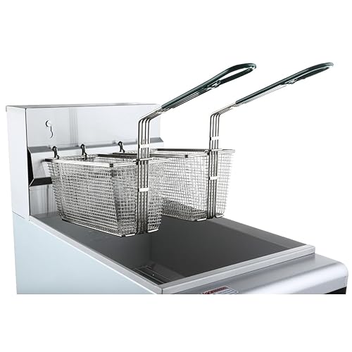 Miniatura 5 de Freidora comercial independiente de 16 pulgadas con (2) cestas extraíbles para restaurante, buffet, catering, capacidad de aceite de 40 libras, 15.7