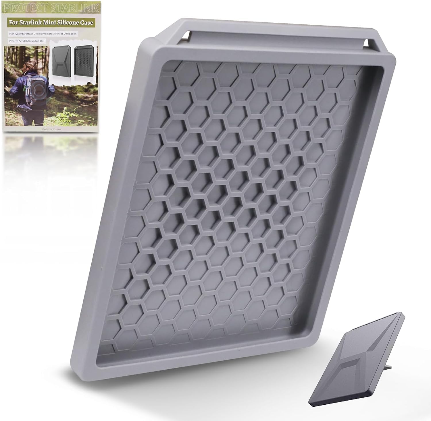daboot Starlink Mini Case - Silikon Cover für Mini Starlink Dishy Zubehör, Outdoor Reisen, Anti-Bump und Anti-Drop (Grau)