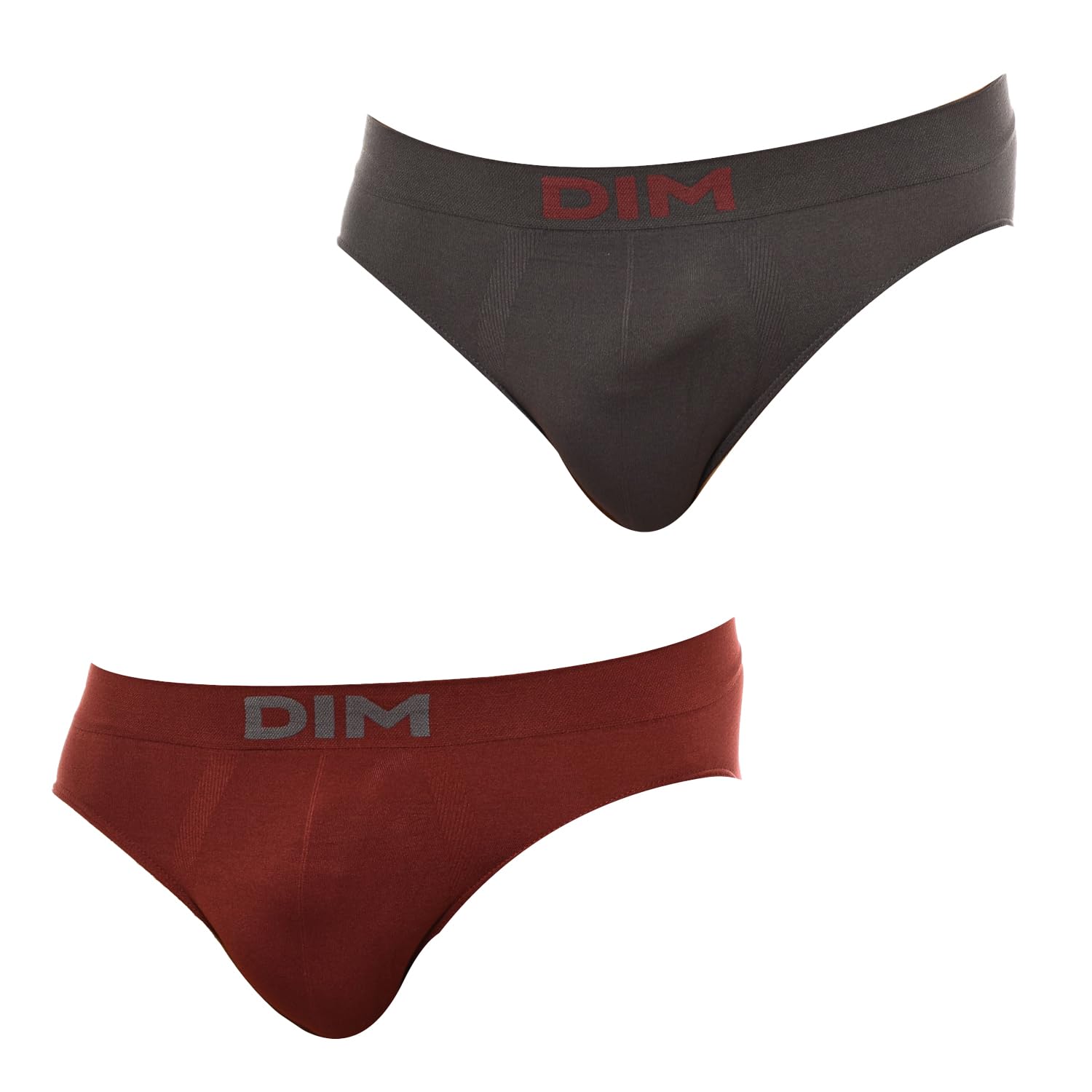 DIM Men's Seamless Micro X2 Briefs (Pack of 2), Grigio Quarzo/Bordeaux Freddo, XL