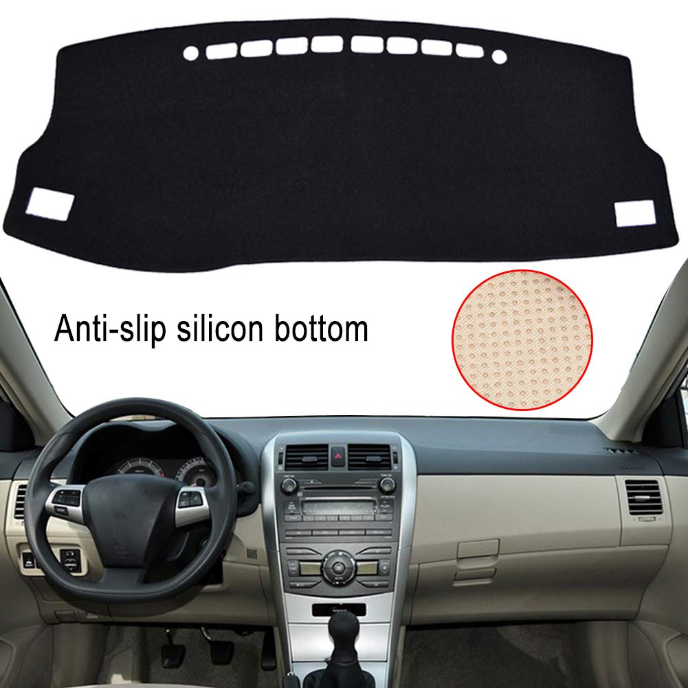 Clidr Dashboard Dash Board Cover Mat Carpet Non-Slip Dashboard Cover for 2014-2018 Toyota Corolla (Black Edge)