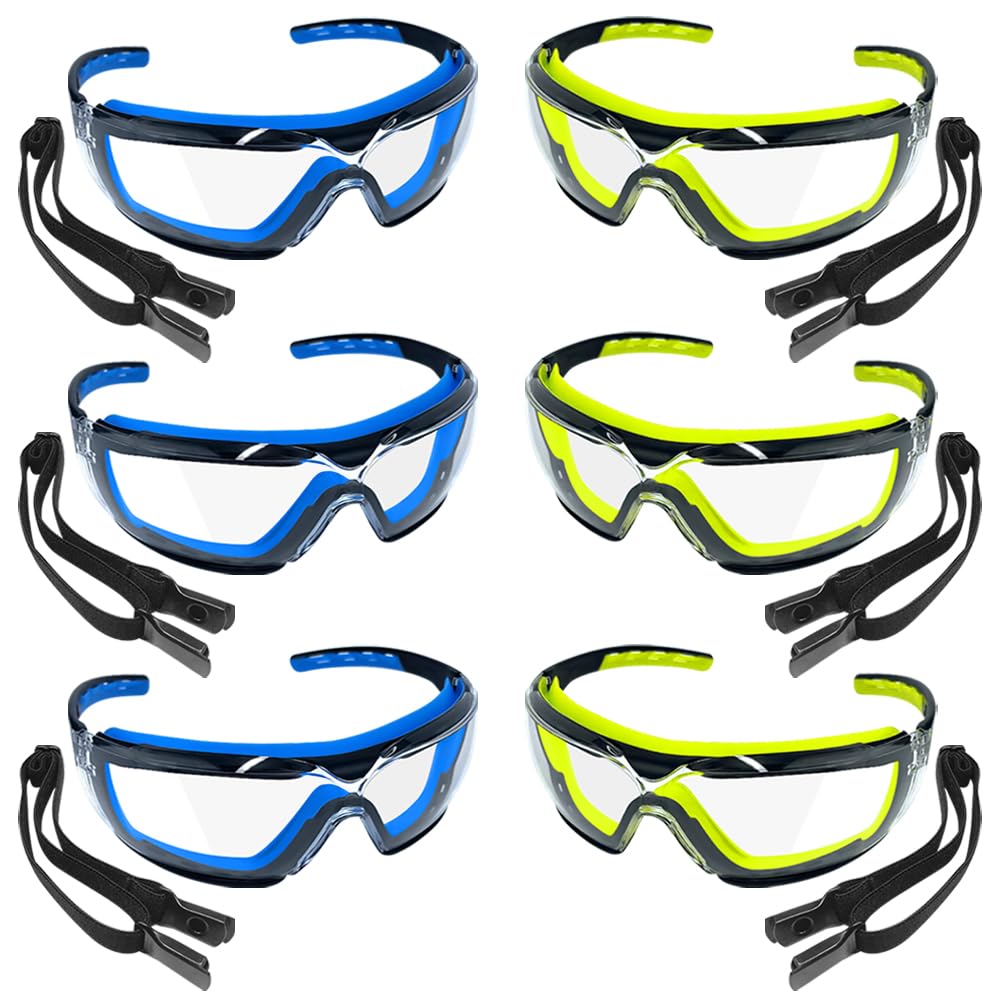 Gafas de seguridad, lente de cobertura completa, protector de cejas integrado, resistentes a los rayos UV, antivaho, antiarañazos, resistentes a los impactos, piezas suaves al tacto para