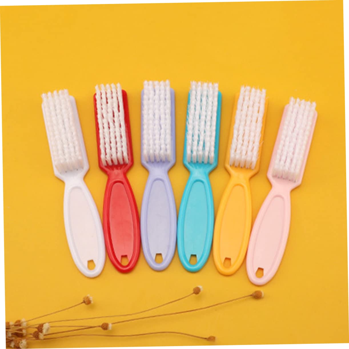 Spazzola per Unghie in Nylon 24 Pezzi Manico Ergonomico per Pulizia Manicure, Piccola e Portatile, Adatta a Viaggi e Uso Domestico Colore Casuale