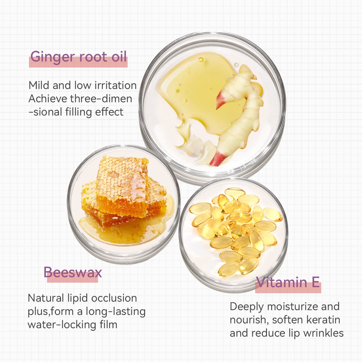 Natural Lip Plumper - Máscara labial mágica, bálsamo para rellenar los labios con cera de abejas y vitamina E, DEROL Lip Plumper, uso diurno y nocturno para labios más llenos, más suaves y grandes 5