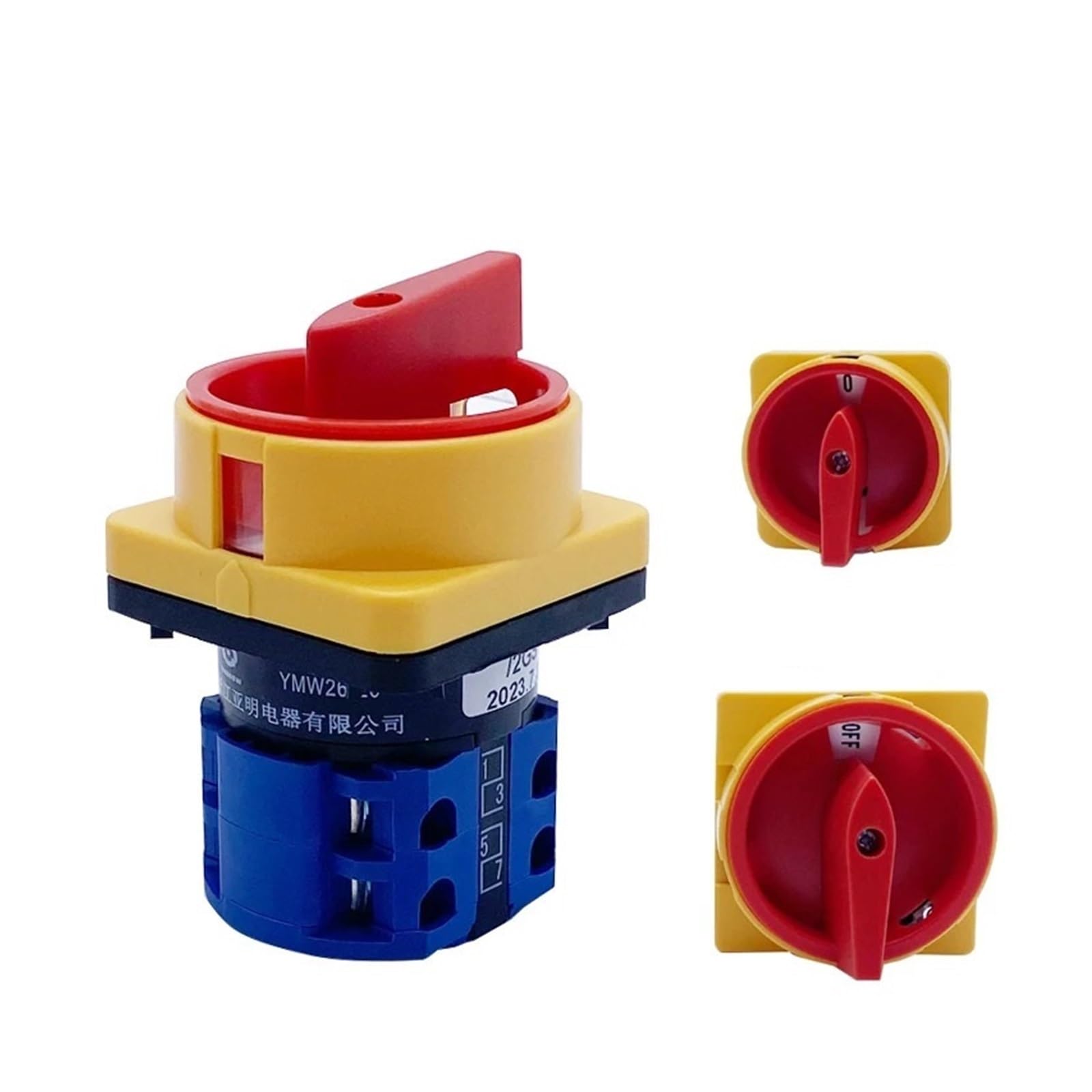 20A/25A Isolator Switch Two Positions 1/2/3 Poles Disconnect LW26GS 48x48mm 64x64mm Padlock Rotary Cam Selector(20A 2Pole 48mmPanel)