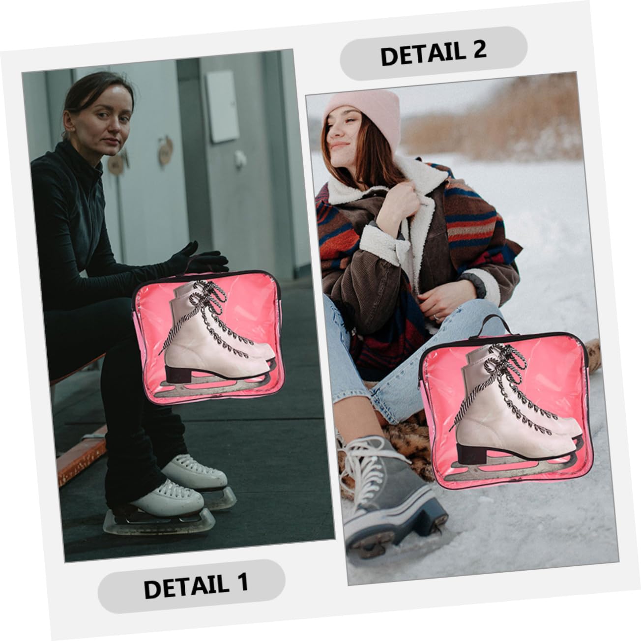 Bolsa De Patinaje Bolsa para Zapatos De Skate Bolsas para Patinete Bolsas para Viajes Patines Dobles Mochila para Patinete Bolsas para Zapatos De Mujer Tela Oxford Rosa