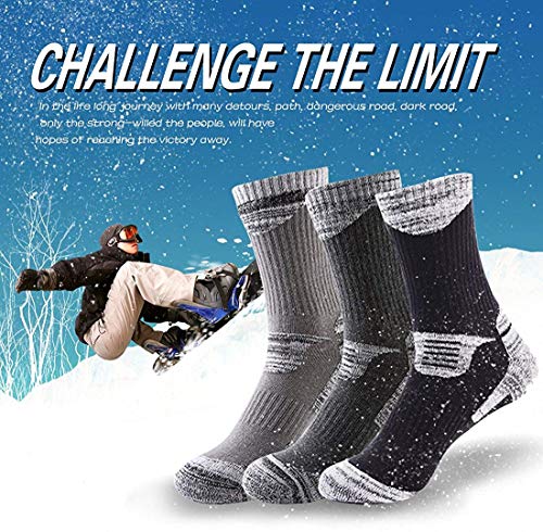 Maibu 1 Or 3 Pairs Men Ski Socks Winter Warm Wicking Cushion Outdoor Running Hiking Walking Athletic Socks #TOP5