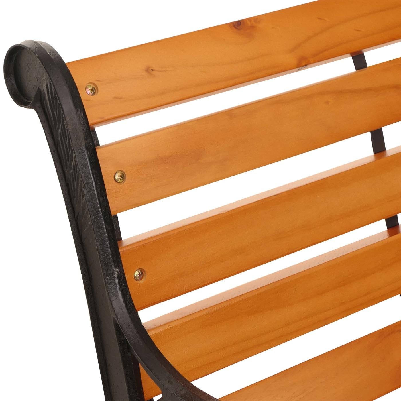Mendler Panca da giardino HWC-O25, panchina da parco in legno 2 posti, ghisa legno pino certificato MVG, 132cm - teak