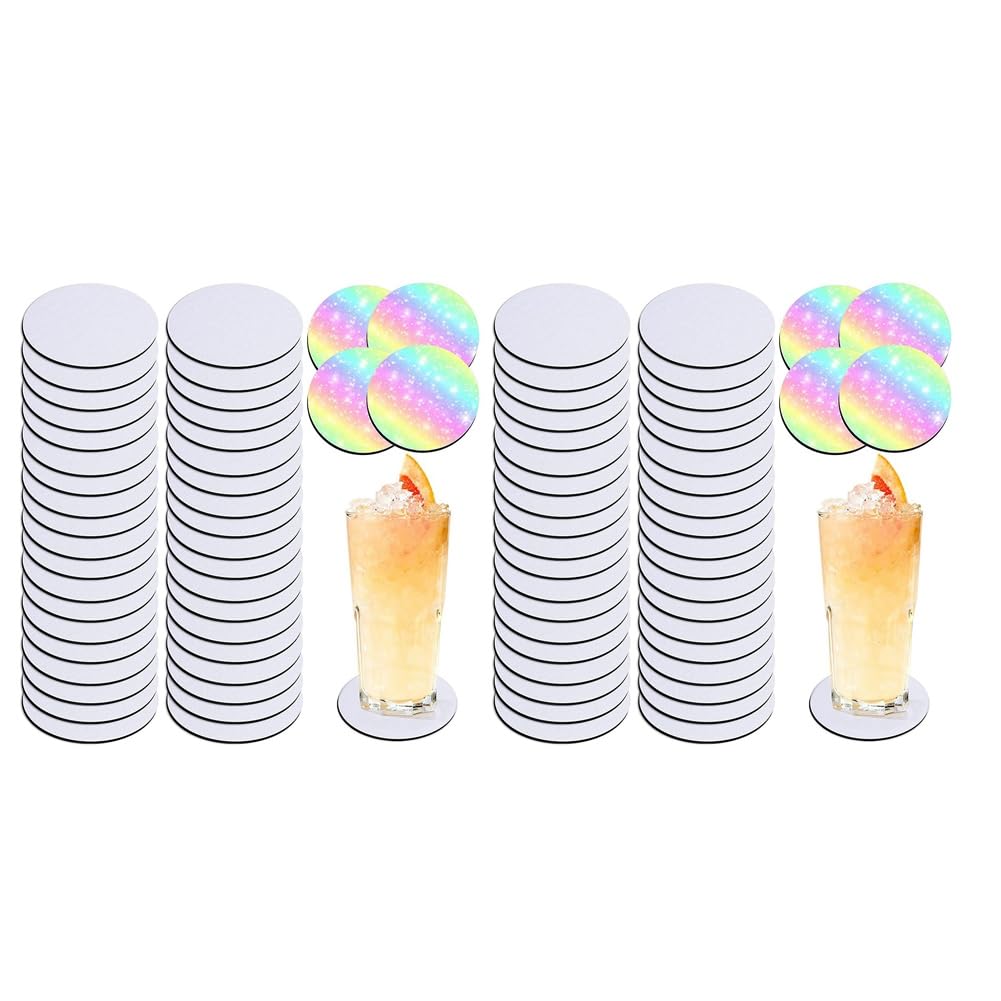 Set 16 Sottobicchieri In Neoprene Per Sublimazione - Rotondi, Bianchi, Diametro 10cm, Per Personalizzazione - Foto 8