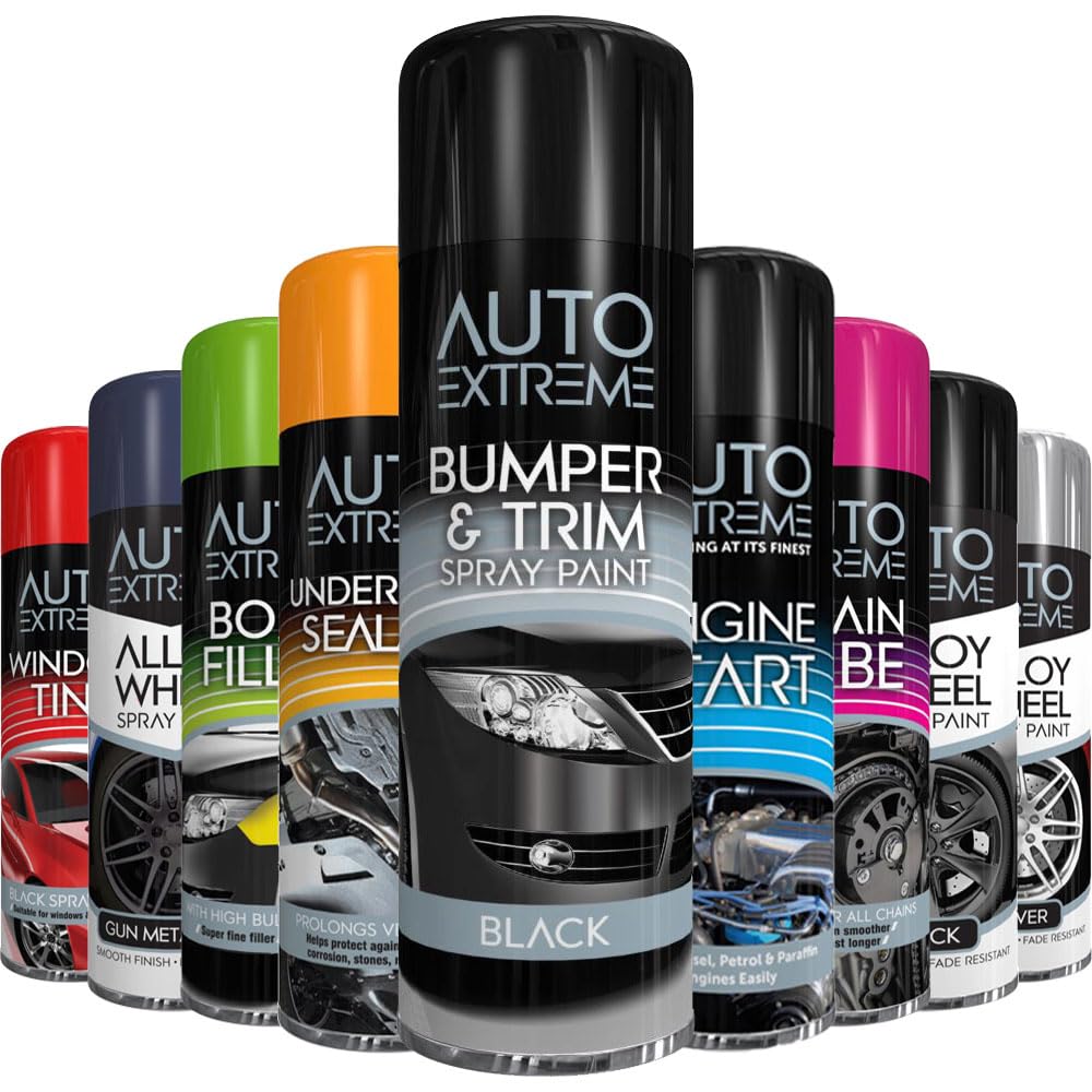 Alezyb Bumper & Trim 300Ml - Ax 1 X Auto Extreme Bumper & Trim Black Plastic Spray Paint 400Ml Aerosol Spray Can To Restorer Car And Bike