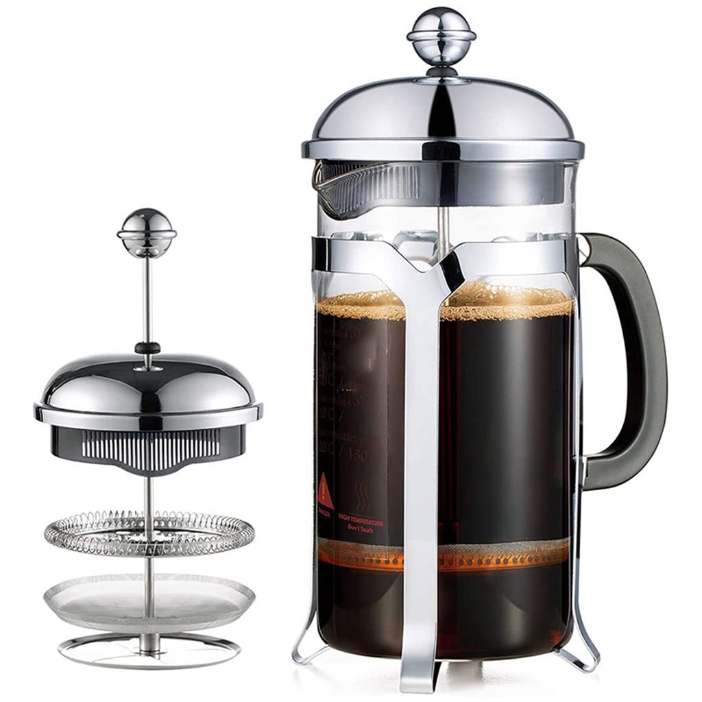 Sistema de prensa francesa para cafetera, resistente al calor, vidrio de borosilicato grueso, fácil de limpiar (color: A)