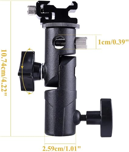 Miniatura 5 de FOTYRIG Soporte de flash para cámara Speedlite, soporte para sombrilla, soporte de zapato compatible con Nikon Pentax Olympus Nissin Metz y otros