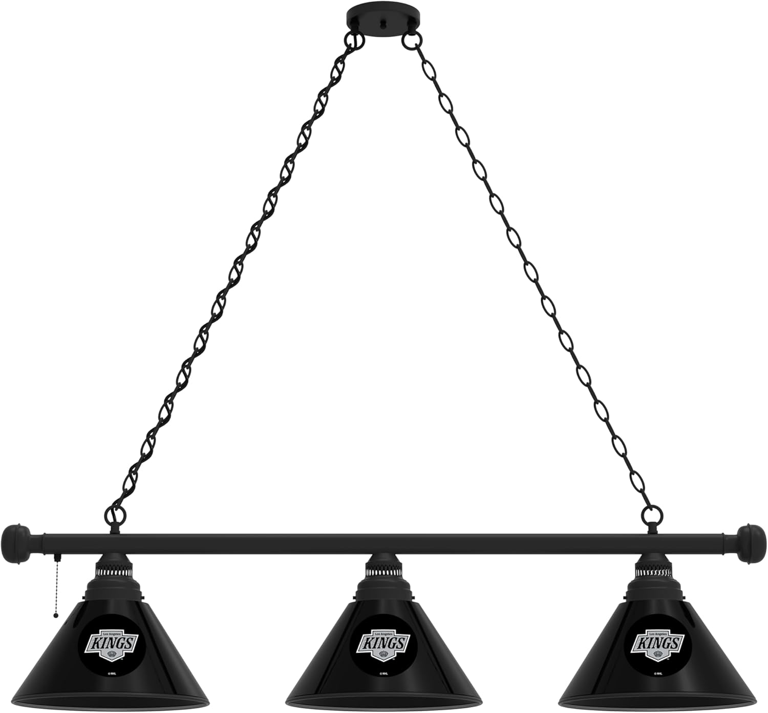 HBS Los Angeles Kings 3 Shade Billiard Light with Black Fixture by Holland Bar Stool