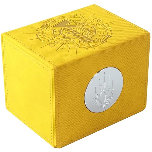 Gamegenic Cardfight!! Vanguard Nation's Vault | Premium Deck Box | Holds up to 50 Double-Sleeved Cards | Extra Drawer for Power Counters and Accessories | Keter Sanctuary - Yellow Color | Made - Yellow - Keter Sanctuary