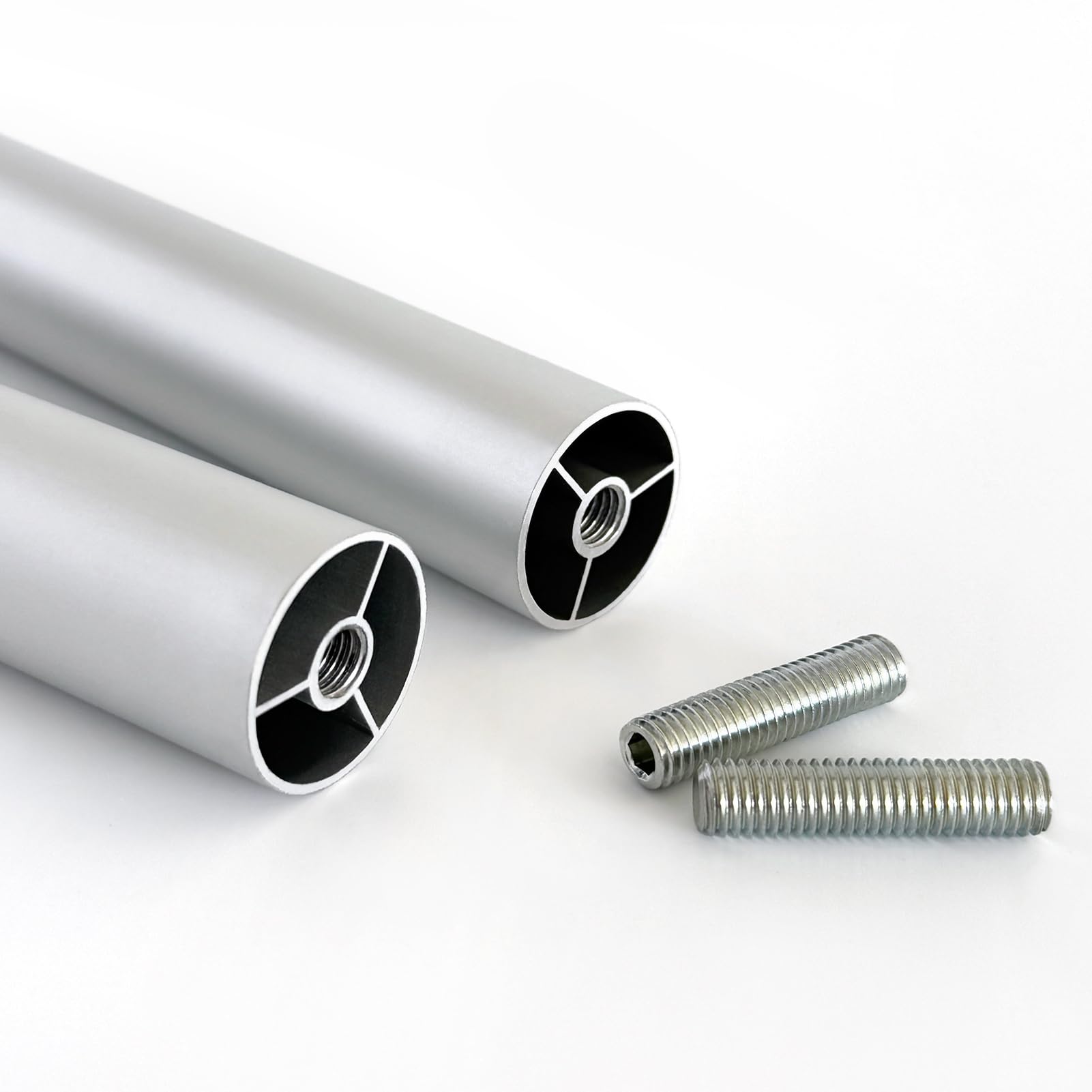 Möbelfüße Metall 30 cm, 4 Stück Silber Möbelbeine Verstellbar Stützbeine Aluminiumlegierung | Eloxierte Oberfläche Schrankfüße Höhe: 6-30cm Für Tischfüße Bett Füße Sofa M8 Gewinde 30cm/11.8"