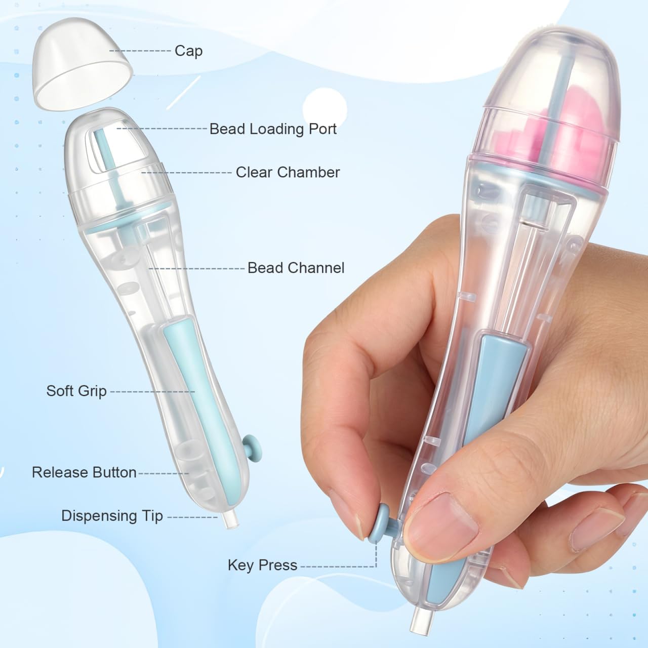 3 Pack Fuse Bead Pen Set: Automatic Dispenser for 2.6mm Mini Fuse Beads