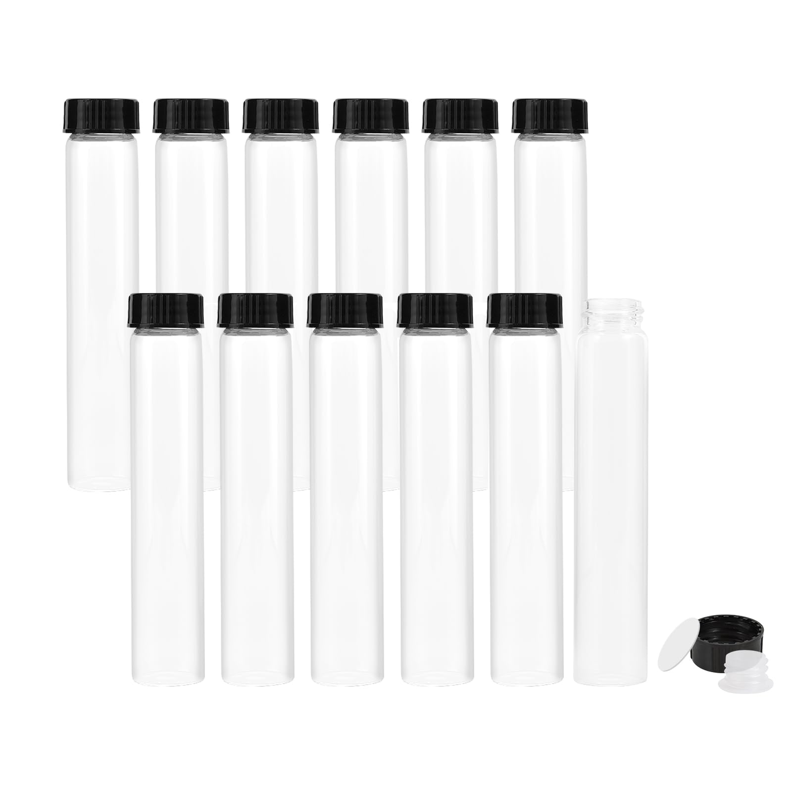 Fioles en verre 50 ml avec bouchons à vis flacon échantillon liquide anti-fuite lot de 12