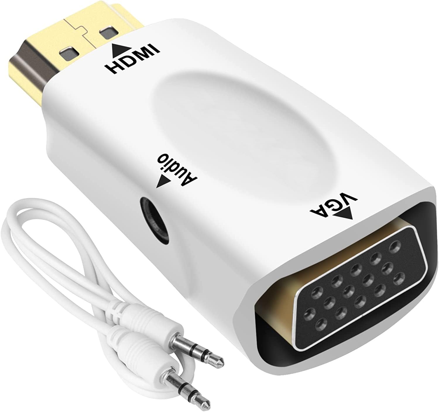 Tobo HDMI Male to VGA Female Adapters converters with Audio 1080p Support for PC/Laptops/Projectors. (HDMI Male to VGA Female,) White - TD-508H-picture-12
