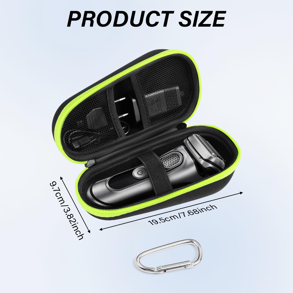 Custodia da Viaggio per Rasoio Elettrico Braun Serie 3, Serie 5, Serie 6, Serie 7, Serie 8, Serie 9, Portatile Case per Rasoio Elettrico, Borsa Rigida in EVA da Viaggio, Verde