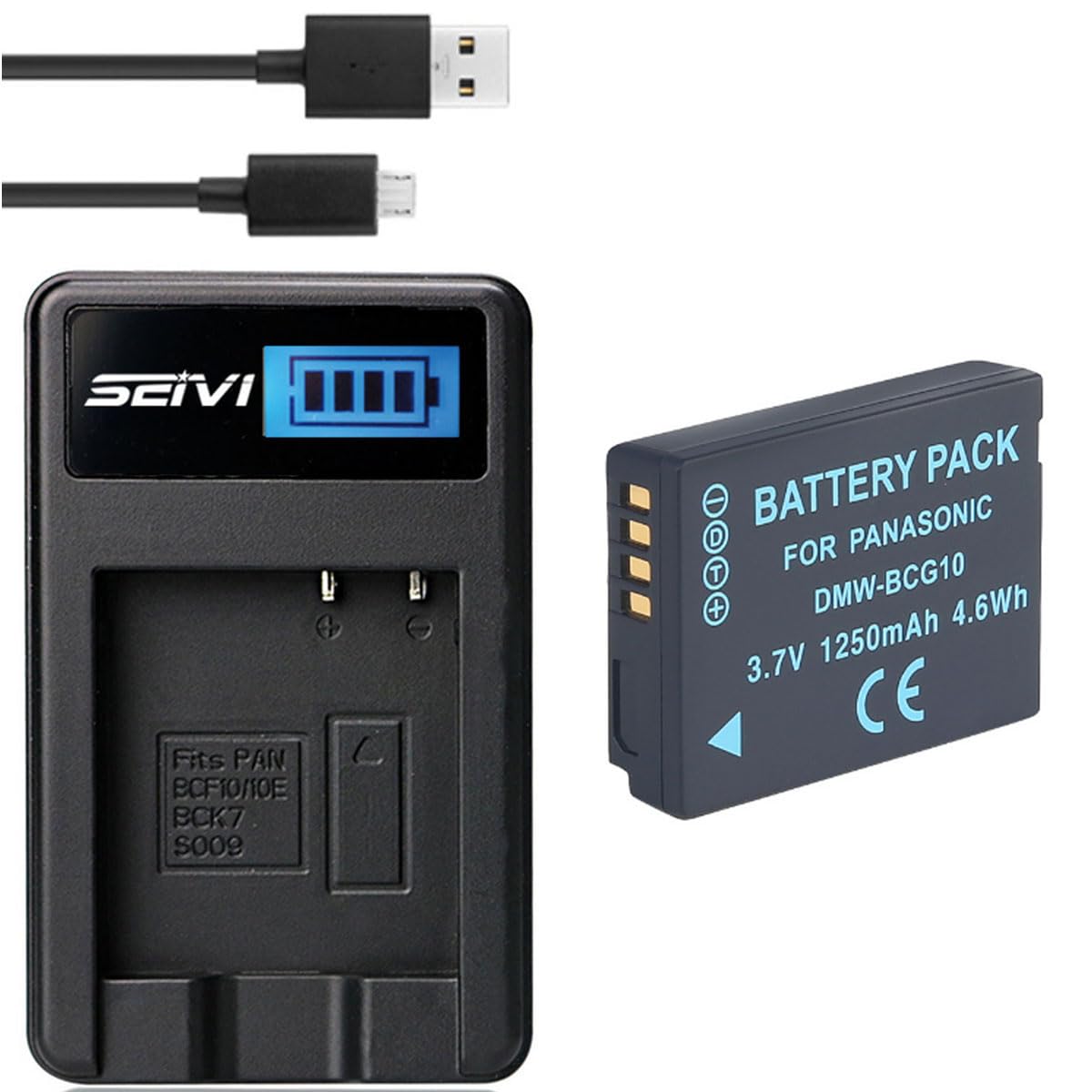 Amazon.com : Battery + LCD USB Charger for Panasonic Lumix DMC-ZS9