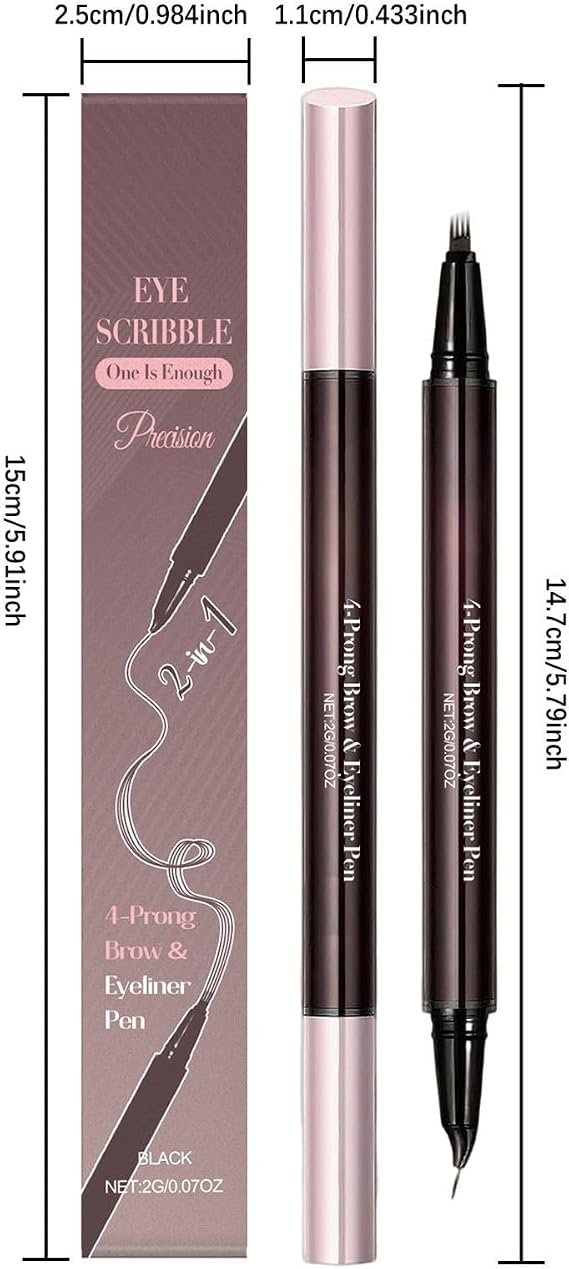 Brow Pencil 3.5g Double Ended Makeup Liner | Precise Eye Brow Makeup Pen for Date Nights Weddings Interviews Travel Outdoor Events Meetings Women Girls