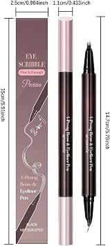Brow Pencil 3.5g Double Ended Makeup Liner | Precise Eye Brow Makeup Pen for Date Nights Weddings Interviews Travel Outdoor Events Meetings Women Girls