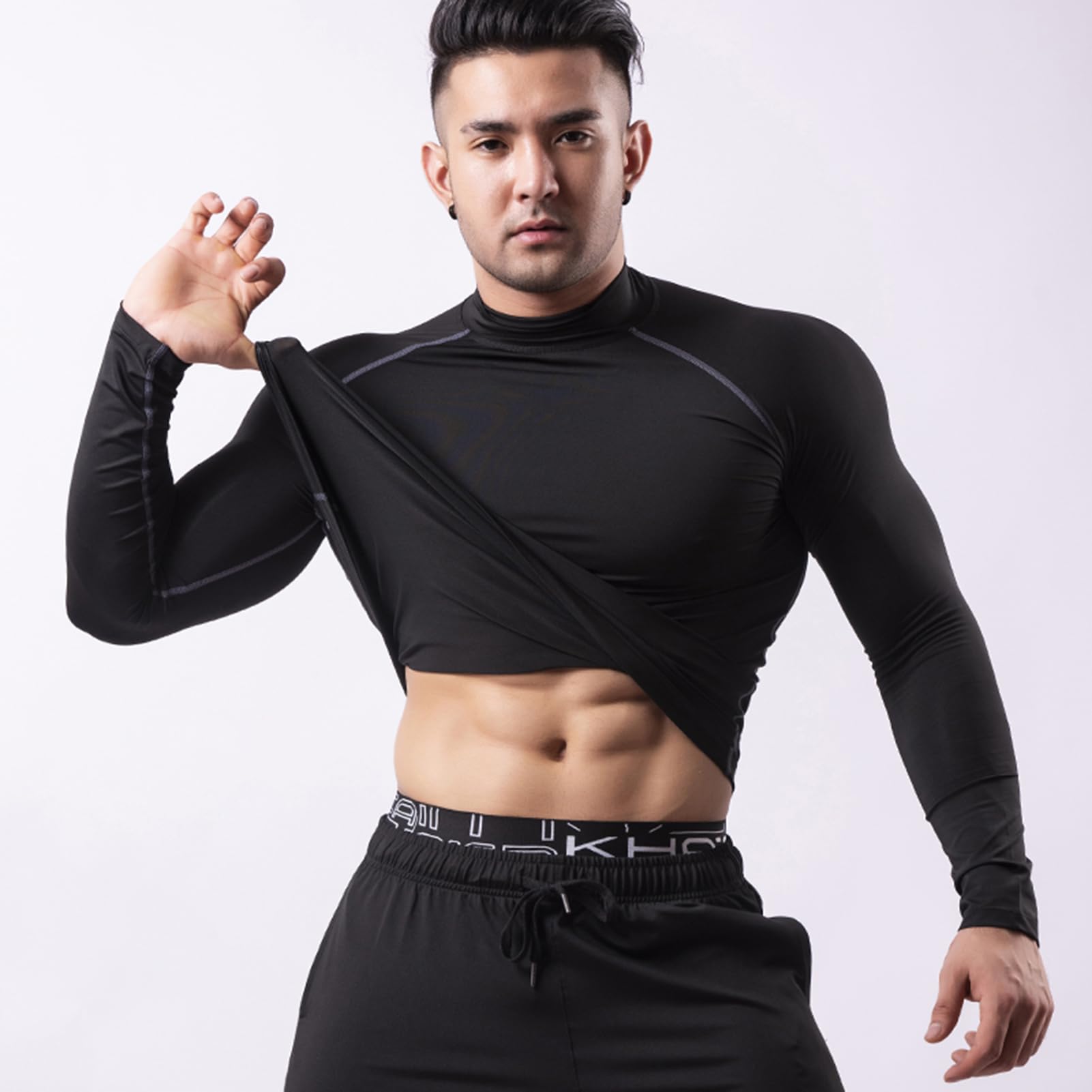 Tee Shirt Compression Homme Manche Longue Séchage Rapide Maillot Running Vetement Fitness pour Sports Jogging Musculation