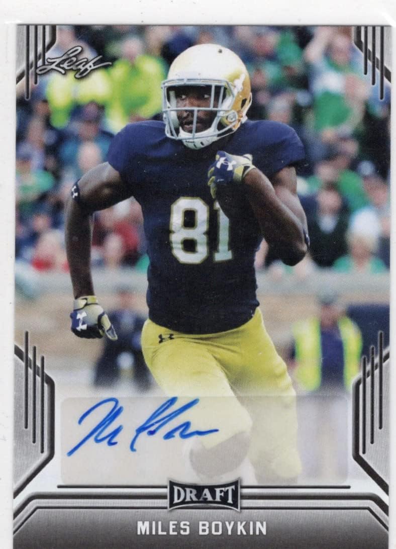 Miles Boykin Autographed Draft Collectible Football Card - 2019 Leaf Draft Football Card #BA-MB2 (Steelers)