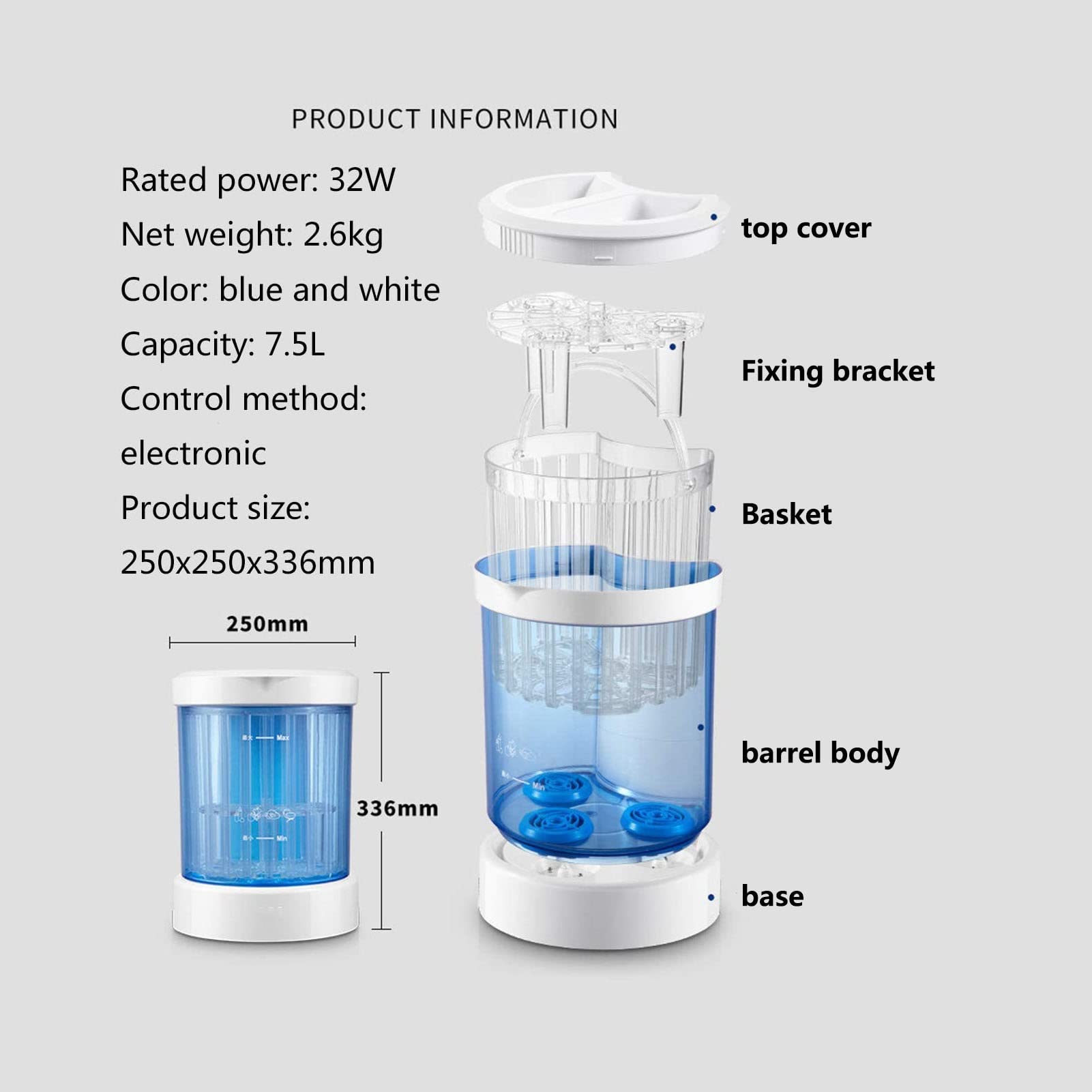 Lavadora De Frutas Y Verduras Limpieza Ultrasónica Inteligente para El Hogar Desinfección De Frutas Y Verduras Residuos De Plaguicidas para Eliminar La Máquina Desinfectante (Color : White)