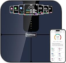 Healthkeep - Bluetooth Scale with TFT Color Display and ITO Technology, 25 Body Data with APP Heart Rate for Andriod and iOS 180kg/400lb/28st, Blue