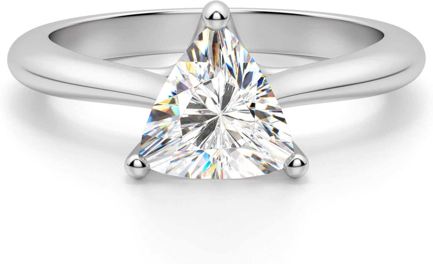 Bali Classic Engagement Ring, Trillion Cut 2.00CT, VVS1 Clarity, Colorless Moissanite Ring, 925 Sterling Silver, Promise Ring, Wedding Ring, Perfact for Gift Or As You Want