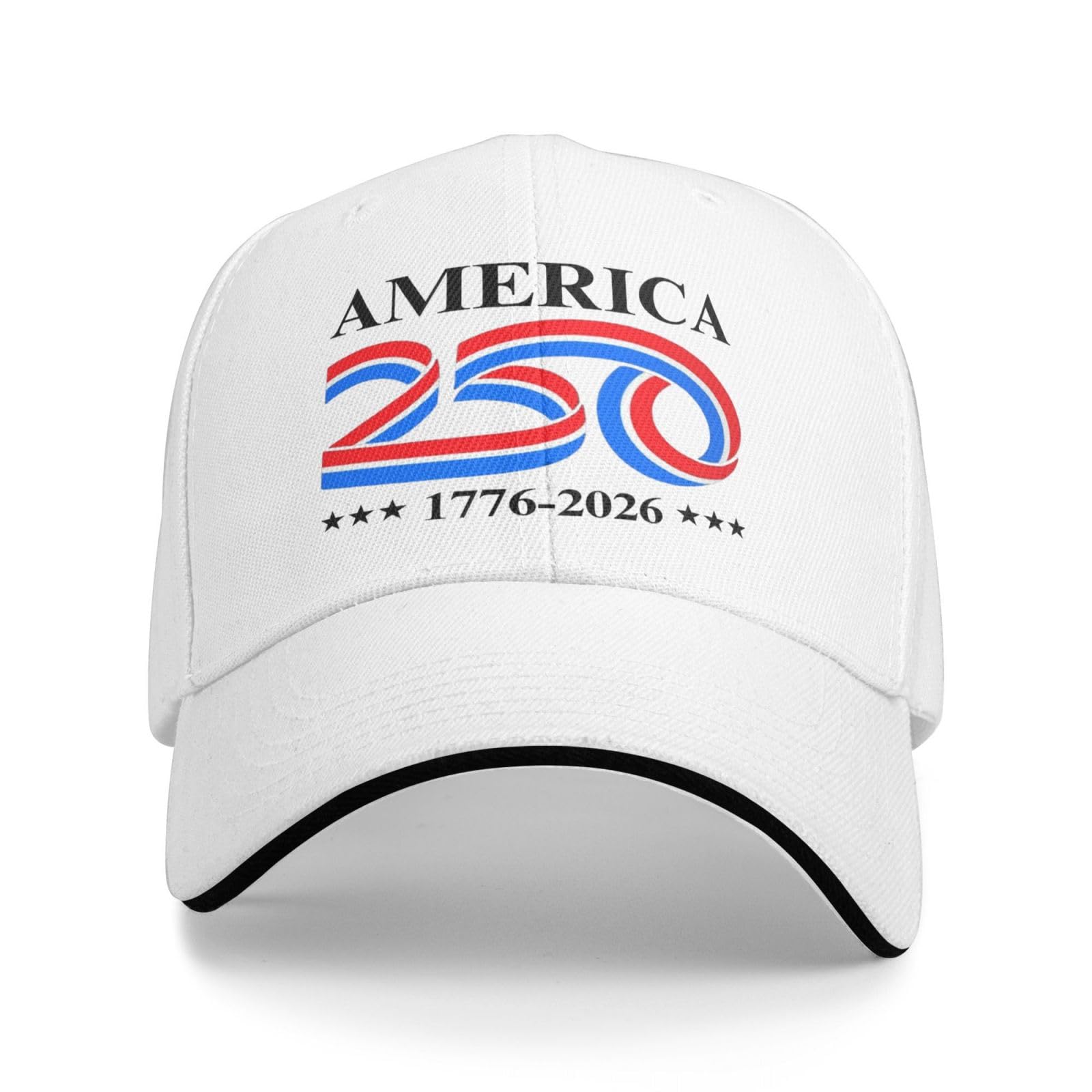 KWQDOZF 1776 2026 Hat America 250 Anniversary USA Patriot Baseball Cap White