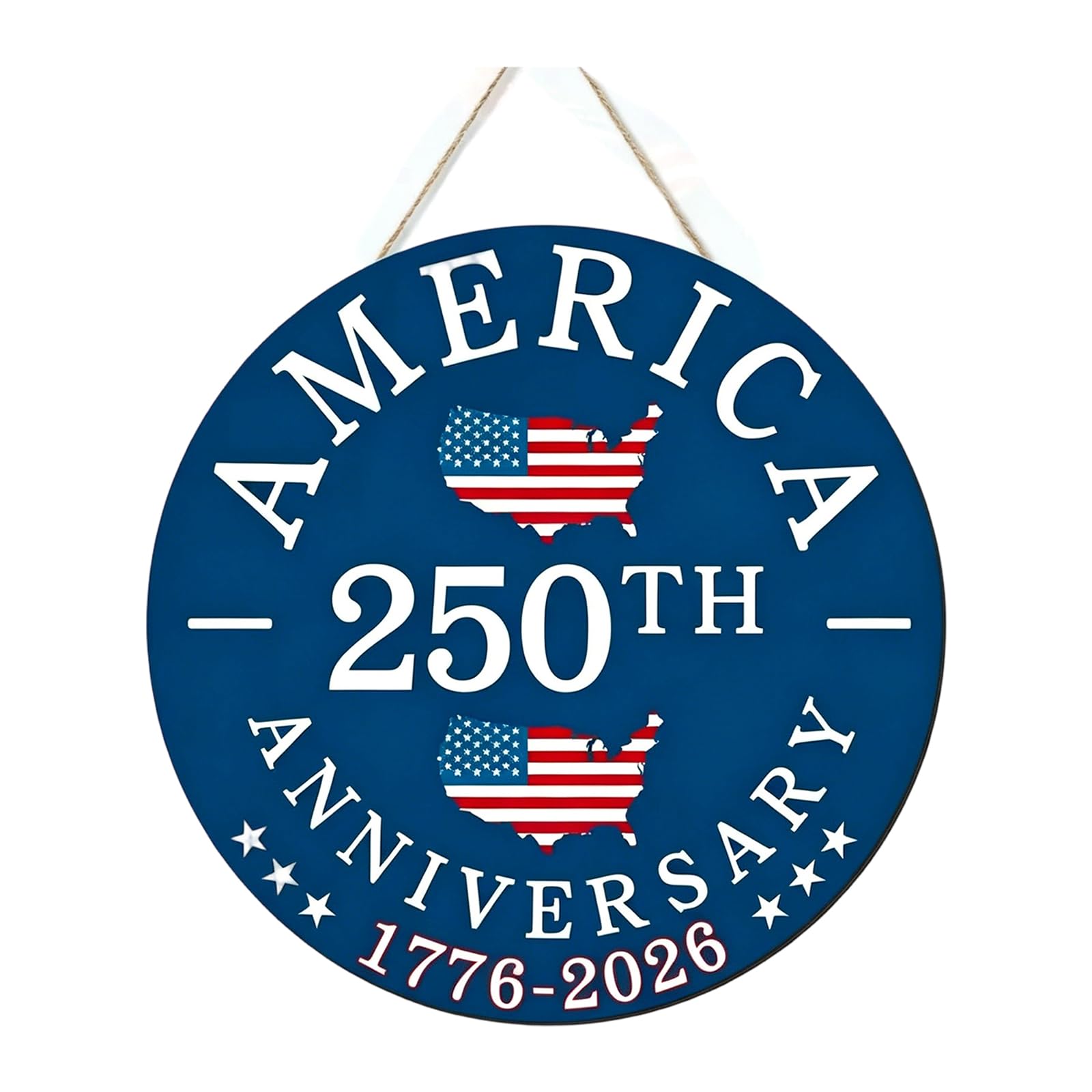 Qusinfc 4Th of July Door Sign Memorial Day Decoration Patriotics Door Wreath Red White Blue Doors Hanger Independence Day Decors Memorial Front Decors