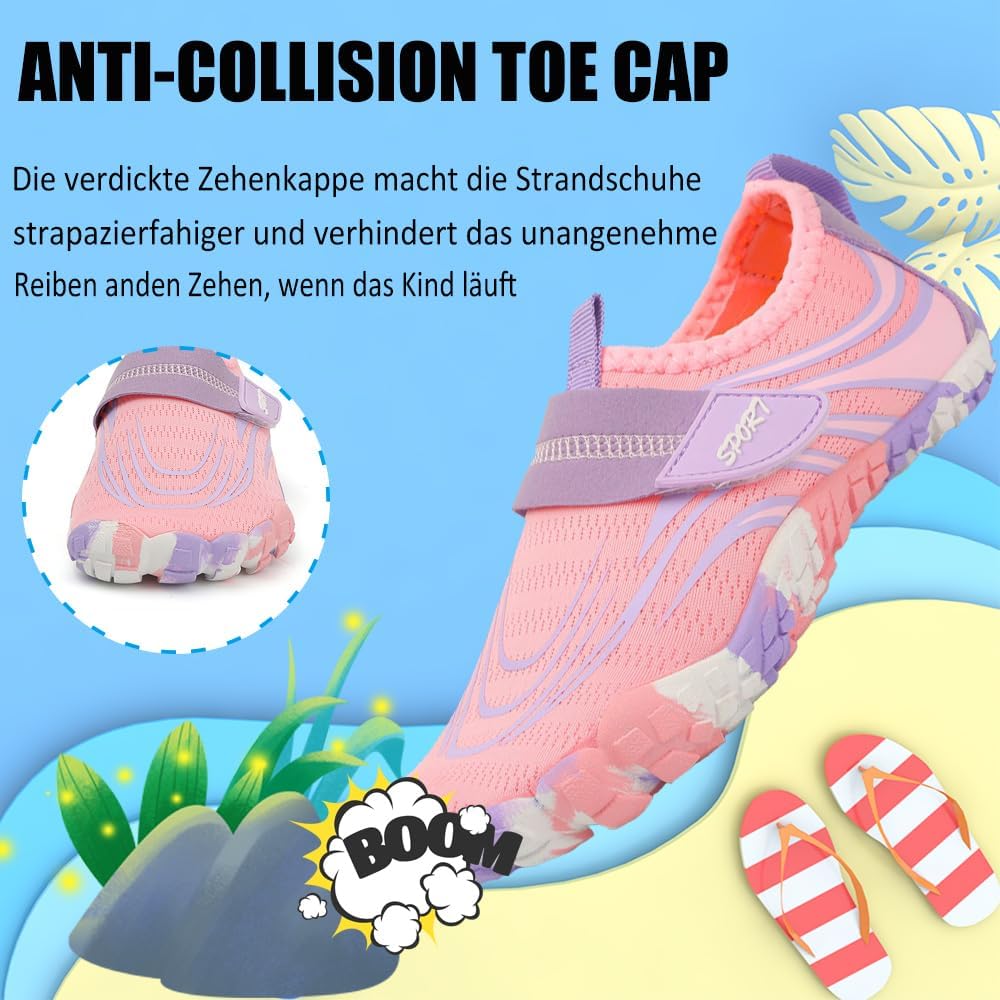 Bambini Scarpe da Spiaggia Ragazze Ragazzi Scarpe da Acqua Scarpette da Surf da Scoglio Water Shoes per Piscina Nuoto Sport Acquatici Sandali 1Viola 36 EU