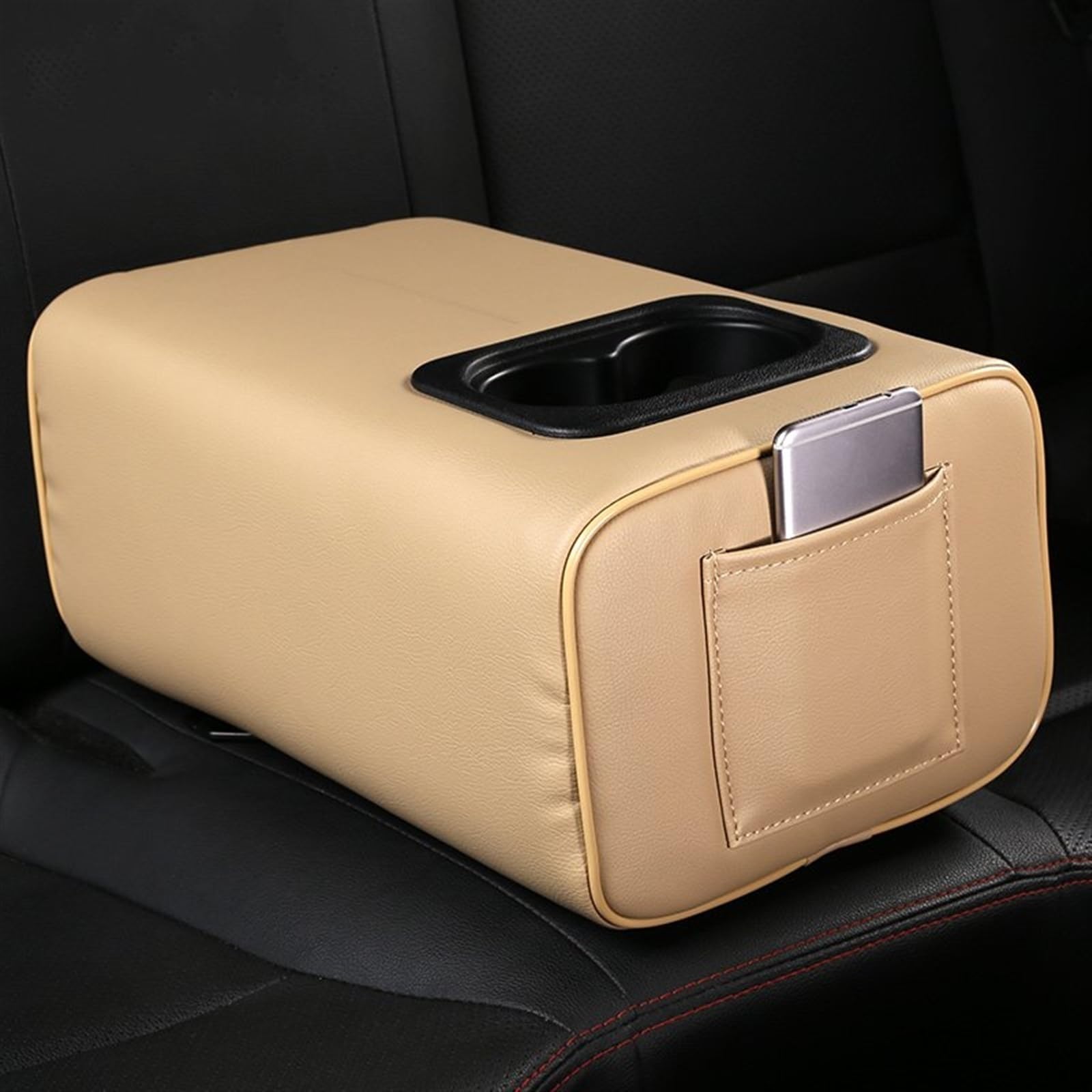 Hjkdsz Beige-Single Pocket Storage Console Armrest Boxes Car Interior Center Organizers Accessories For Range For Rover All(Beige-Single Pocket)