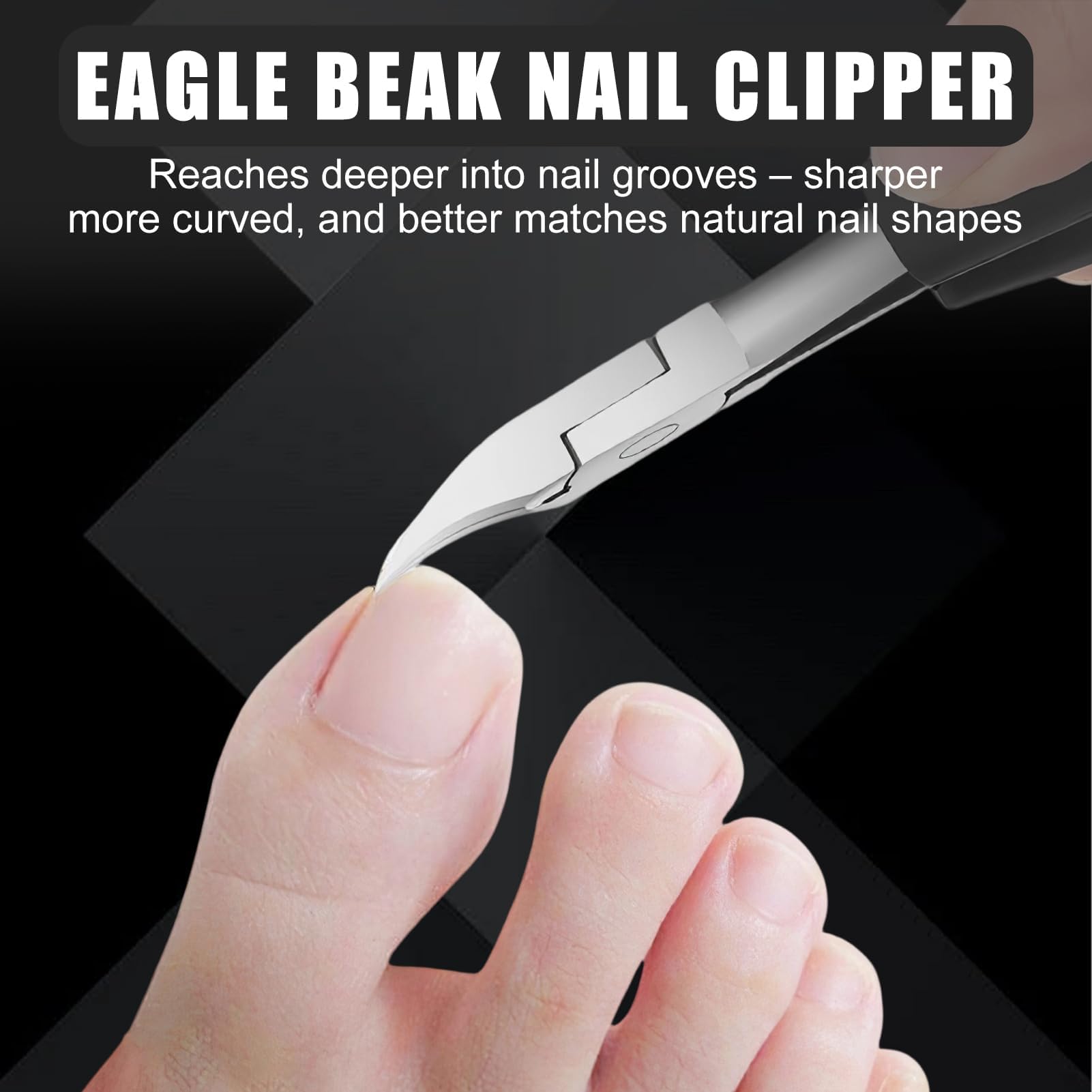 VBK Coupe Ongles Professionnelle Set de 2, Pince Bec d’Aigle Acier Inoxydable, Pince à Ongle Incarné avec Poignée Ergonomique, Instrument Précision pour Pédicure, Manucure & Ongles Incarnés