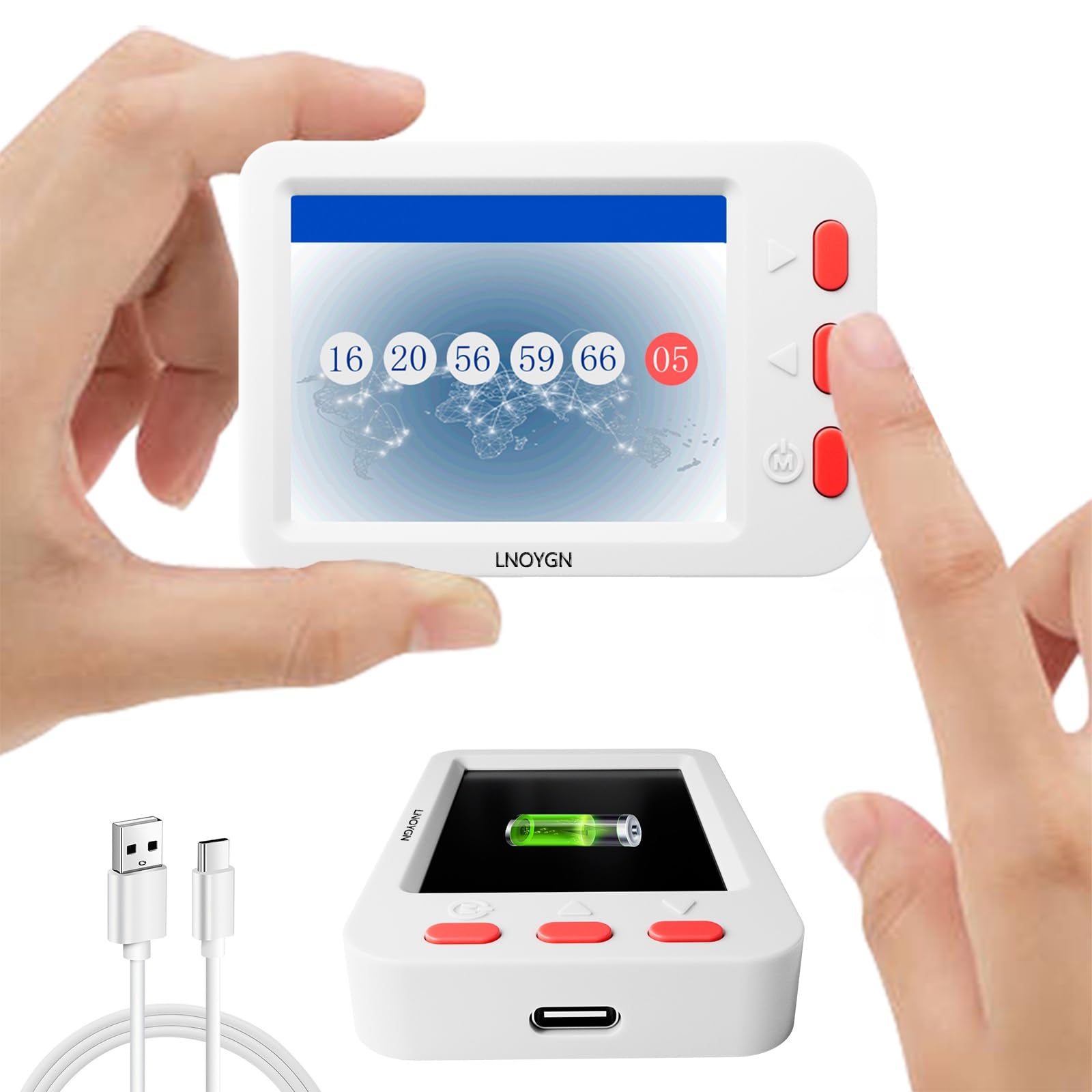 LNOYGN Lottery Number Picker AI Machine, Random Number Generator, Lottery Ball Machine Built-in Rechargeable Battery, Lotto Genius Ai with Various