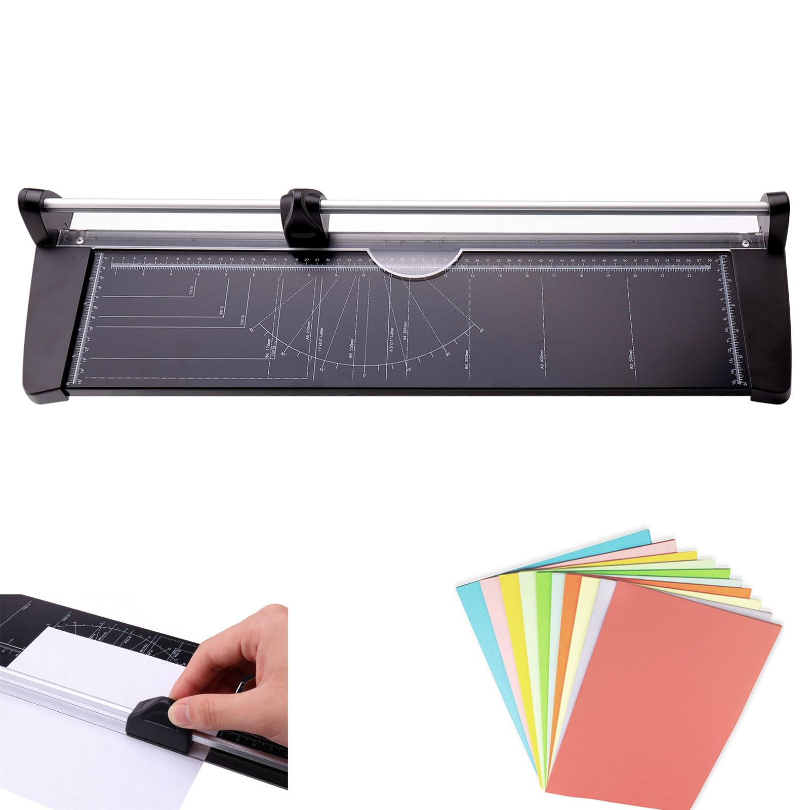 A2 Manual Paper Cutter, 23.6 Inch Heavy Duty Guillotine Trimmer