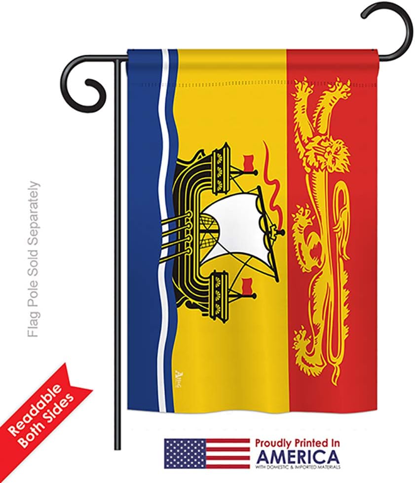New Brunswick Garden House Flags Set Regional Canada Provinces Canadian Territories Region Country Particular Area Small Decorative Gift Yard Banner Double-Sided Made In USA 28 X 40