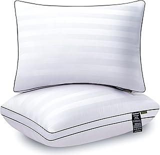 Hotel Collection Pillows Queen Size Set of 2 Medium Firm-Adjustabale Bed Pillows for Sleeping-Super Fluffy & Soft Down Alternative Pillows-Side & Back Sleeper Pillows for Adults