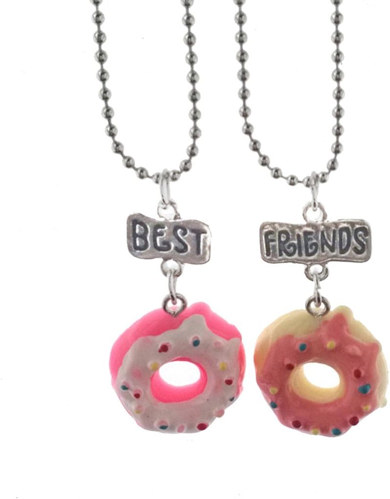 Elegant RoseSet of 2 units Alloy Necklaces"best friends forever and ever" Cake Donuts Creative Friendship Gift for Friends Girls